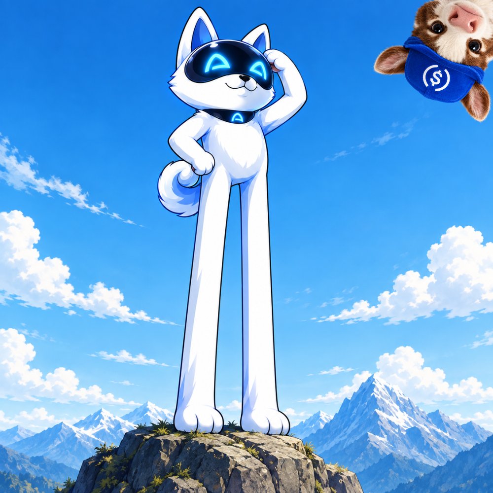 Arc Inu standing above the clouds
